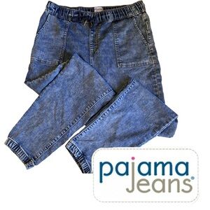 PajamaJeans Pull On Denim Jogger Jeans Large